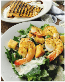 Shrimp Salad and Grilled Fish